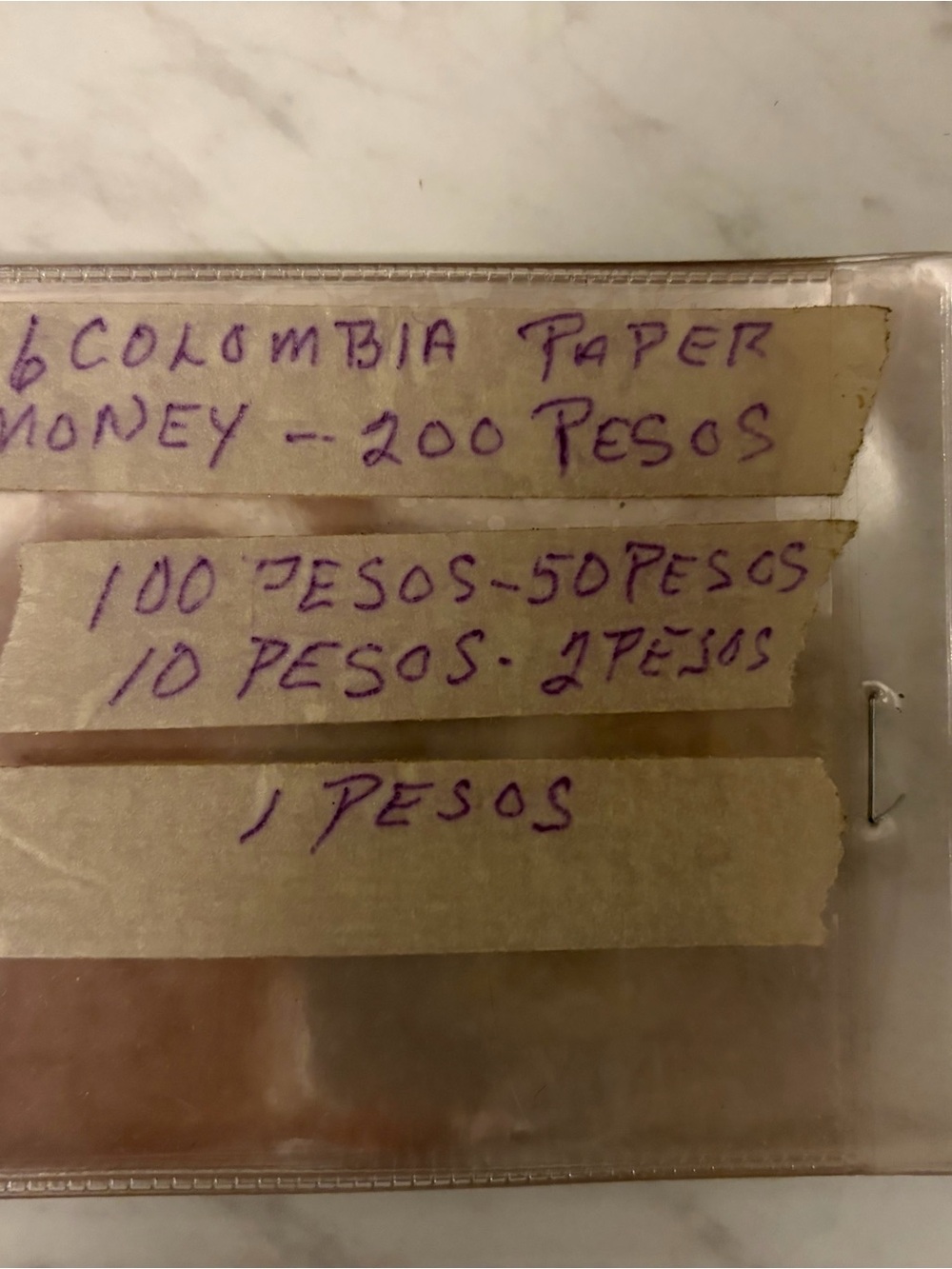 Uncirculated Colombia Paper Money Set - dates 70/80’s
